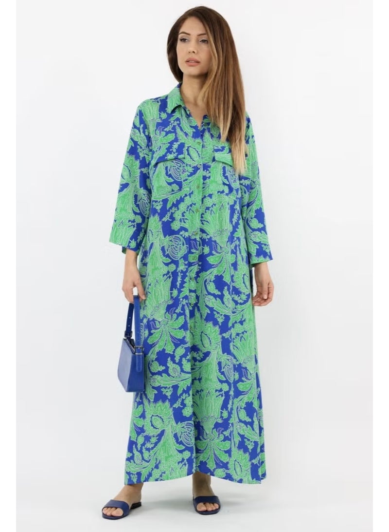 Ritnice Prive Women's Live Green 100% Viscose Maxi Length Summer Long Dress with Pockets - Image 4